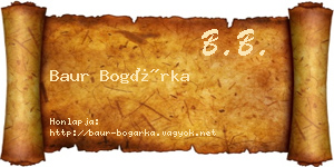 Baur Bogárka névjegykártya